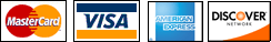 We accept: MasterCard, Visa, American Express, Discover Card
